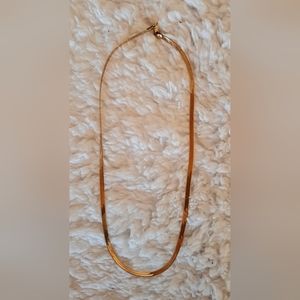 Gold Herringbone Necklace 18 inches